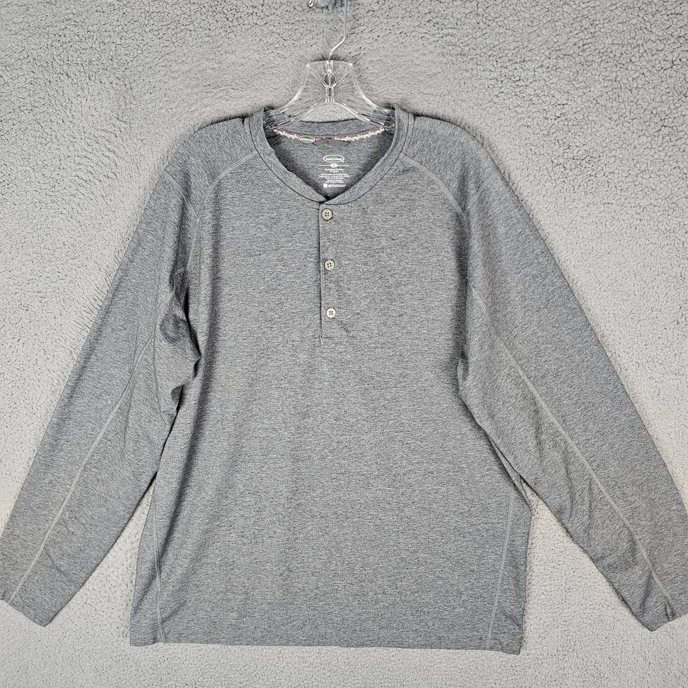 Arborwear Henley Shirt Mens XL Heather Moisture-Wicking Long‎ Sleeve Tee 706701
